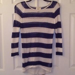 Blue and white Striped sweater